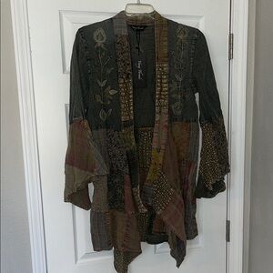 Young Threads Patchwork Kimono with Floral Details